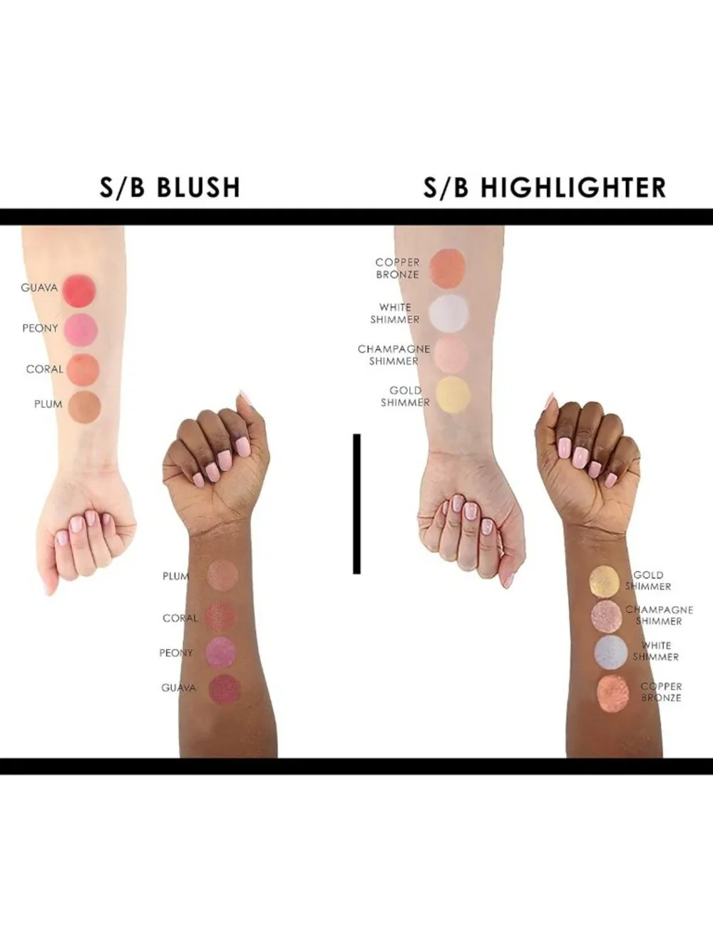 Airbrush Blush & Highlighter Set - Long-Wear, Dewy Formula, 8 Shades for All